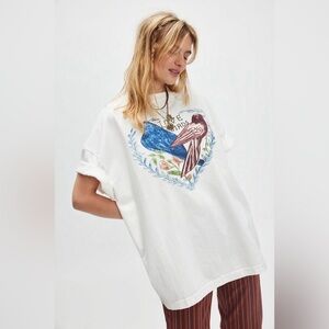 Free People X Ragabond 🕊️ Love Birds GraphicTee 🌅 Size XS 🕊️ Like New Condition!